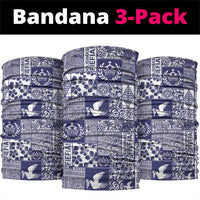 Blue Tonga Kilisimasi Fiefia Neck Gaiter Pacific Patchwork Xmas Vibes - Polynesian Pride