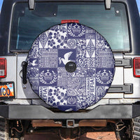 Blue Tonga Kilisimasi Fiefia Spare Tire Cover Pacific Patchwork Xmas Vibes - Polynesian Pride