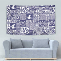 Blue Tonga Kilisimasi Fiefia Tapestry Pacific Patchwork Xmas Vibes - Polynesian Pride