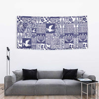 Blue Tonga Kilisimasi Fiefia Tapestry Pacific Patchwork Xmas Vibes - Polynesian Pride