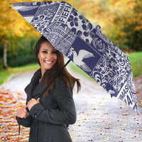 Blue Tonga Kilisimasi Fiefia Umbrella Pacific Patchwork Xmas Vibes - Polynesian Pride