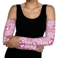 Pink Tonga Kilisimasi Fiefia Arm Sleeves Pacific Patchwork Xmas Vibes - Polynesian Pride