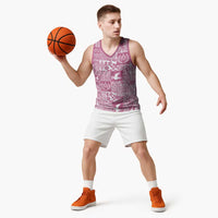 Pink Tonga Kilisimasi Fiefia Basketball Jersey Pacific Patchwork Xmas Vibes LT9 - Polynesian Pride