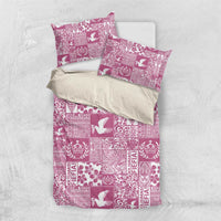 Pink Tonga Kilisimasi Fiefia Bedding Set Pacific Patchwork Xmas Vibes - Polynesian Pride