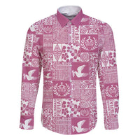 Pink Tonga Kilisimasi Fiefia Family Matching Short Sleeve Bodycon Dress and Hawaiian Shirt Pacific Patchwork Xmas Vibes - Polynesian Pride