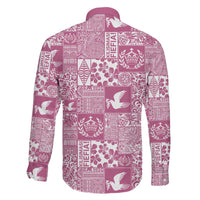 Pink Tonga Kilisimasi Fiefia Family Matching Short Sleeve Bodycon Dress and Hawaiian Shirt Pacific Patchwork Xmas Vibes - Polynesian Pride