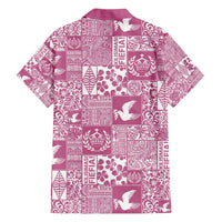 Pink Tonga Kilisimasi Fiefia Family Matching Tank Maxi Dress and Hawaiian Shirt Pacific Patchwork Xmas Vibes - Polynesian Pride
