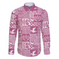 Pink Tonga Kilisimasi Fiefia Family Matching Tank Maxi Dress and Hawaiian Shirt Pacific Patchwork Xmas Vibes - Polynesian Pride