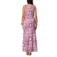 Pink Tonga Kilisimasi Fiefia Family Matching Tank Maxi Dress and Hawaiian Shirt Pacific Patchwork Xmas Vibes - Polynesian Pride