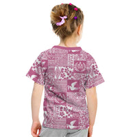 Pink Tonga Kilisimasi Fiefia Kid T Shirt Pacific Patchwork Xmas Vibes LT9 - Polynesian Pride