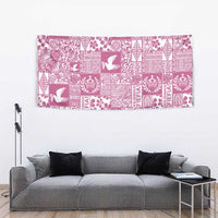 Pink Tonga Kilisimasi Fiefia Tapestry Pacific Patchwork Xmas Vibes - Polynesian Pride