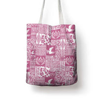 Pink Tonga Kilisimasi Fiefia Tote Bag Pacific Patchwork Xmas Vibes - Polynesian Pride