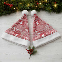 Red Tonga Kilisimasi Fiefia Christmas Santa Hat Pacific Patchwork Xmas Vibes - Polynesian Pride