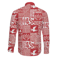 Red Tonga Kilisimasi Fiefia Family Matching Summer Maxi Dress and Hawaiian Shirt Pacific Patchwork Xmas Vibes - Polynesian Pride