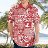 Red Tonga Kilisimasi Fiefia Hawaiian Shirt Pacific Patchwork Xmas Vibes LT9 - Polynesian Pride