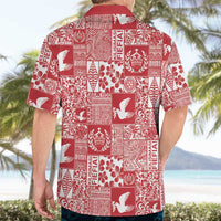 Red Tonga Kilisimasi Fiefia Hawaiian Shirt Pacific Patchwork Xmas Vibes LT9 - Polynesian Pride