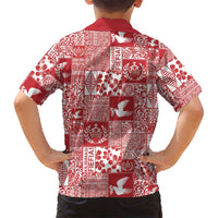 Red Tonga Kilisimasi Fiefia Hawaiian Shirt Pacific Patchwork Xmas Vibes LT9 - Polynesian Pride