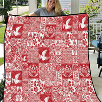 Red Tonga Kilisimasi Fiefia Quilt Pacific Patchwork Xmas Vibes - Polynesian Pride