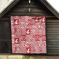 Red Tonga Kilisimasi Fiefia Quilt Pacific Patchwork Xmas Vibes - Polynesian Pride