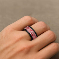 Red Tonga Kilisimasi Fiefia Spinner Ring Pacific Patchwork Xmas Vibes - Polynesian Pride