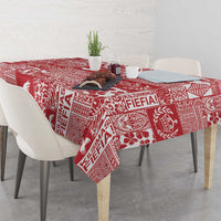Red Tonga Kilisimasi Fiefia Tablecloth Pacific Patchwork Xmas Vibes - Polynesian Pride