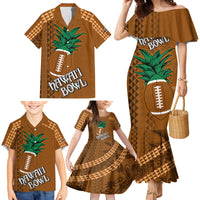 Custom Hawaii Honolulu Bowl Family Matching Mermaid Dress and Hawaiian Shirt With Kakau Tribal Pattern LT9 - Polynesian Pride