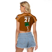 Custom Hawaii Honolulu Bowl Raglan Cropped T Shirt With Kakau Tribal Pattern LT9 - Polynesian Pride