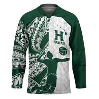 Polynesian Hawaii Volleyball Custom Hockey Jersey Kakau with Sport Style LT9 Unisex White - Polynesian Pride