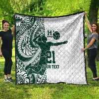 Polynesian Hawaii Volleyball Custom Quilt Kakau with Sport Style