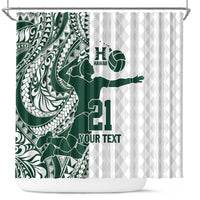 Polynesian Hawaii Volleyball Custom Shower Curtain Kakau with Sport Style LT9 White - Polynesian Pride