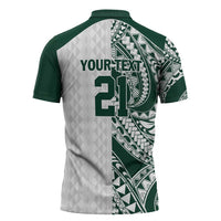 Polynesian Hawaii Volleyball Custom Zipper Polo Shirt Kakau with Sport Style - Polynesian Pride