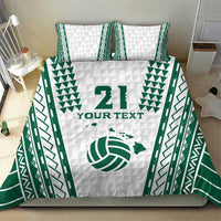 Polynesian Hawaii Volleyball Custom Bedding Set White Kakau with Map Motif