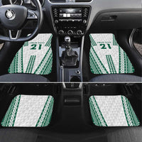Polynesian Hawaii Volleyball Custom Car Mats White Kakau with Map Motif