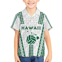 Polynesian Hawaii Volleyball Custom Hawaiian Shirt White Kakau with Map Motif