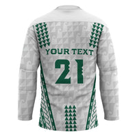 Polynesian Hawaii Volleyball Custom Hockey Jersey White Kakau with Map Motif LT9 - Polynesian Pride