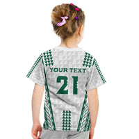 Polynesian Hawaii Volleyball Custom Kid T Shirt White Kakau with Map Motif LT9 - Polynesian Pride