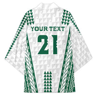 Polynesian Hawaii Volleyball Custom Kimono White Kakau with Map Motif - Polynesian Pride