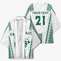 Polynesian Hawaii Volleyball Custom Kimono White Kakau with Map Motif - Polynesian Pride