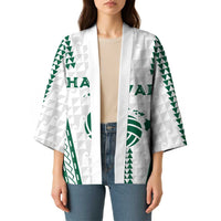 Polynesian Hawaii Volleyball Custom Kimono White Kakau with Map Motif - Polynesian Pride