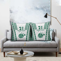 Polynesian Hawaii Volleyball Custom Pillow Cover White Kakau with Map Motif - Polynesian Pride