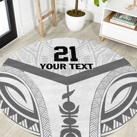 New Caledonia Football Custom Round Carpet Go Champions Les Cagous LT9 White - Polynesian Pride