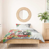 Skeleton Love for Valentine’s Day Bedding Set Polynesian Tribal Love Forever