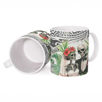 Skeleton Love for Valentine’s Day Ceramic Mug Polynesian Tribal Love Forever - Polynesian Pride