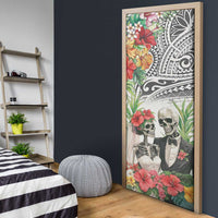 Skeleton Love for Valentine’s Day Door Cover Polynesian Tribal Love Forever - Polynesian Pride