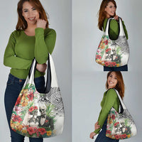 Skeleton Love for Valentine’s Day Grocery Bag Polynesian Tribal Love Forever