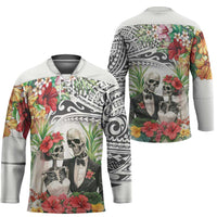 Skeleton Love for Valentines Day Hockey Jersey Polynesian Tribal Love Forever LT9 - Polynesian Pride