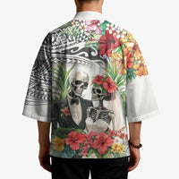 Skeleton Love for Valentines Day Kimono Polynesian Tribal Love Forever LT9 - Polynesian Pride