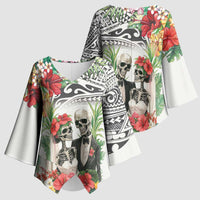 Skeleton Love for Valentine’s Day Kimono Sleeve Blouse Polynesian Tribal Love Forever - Polynesian Pride