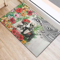 Skeleton Love for Valentines Day Rubber Doormat Polynesian Tribal Love Forever LT9 - Polynesian Pride