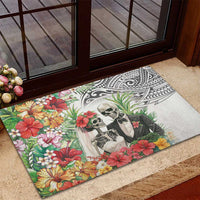 Skeleton Love for Valentines Day Rubber Doormat Polynesian Tribal Love Forever LT9 - Polynesian Pride
